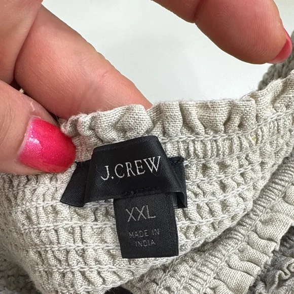 J. Crew Linen Smocked Waist Mini Skirt Bundle XXL Plus Size Black, White & Linen - Picture 4 of 16